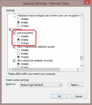 Edge: Активиране или деактивиране на JavaScript
