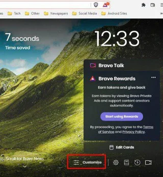 Браузър Brave: Как да персонализирате страницата с нов раздел
