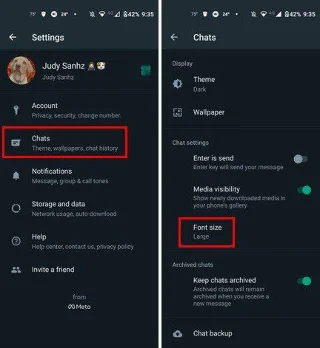 WhatsApp: kuidas muuta teksti suurust