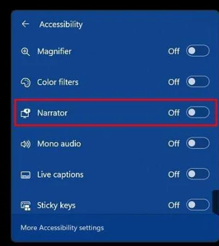 Як увімкнути/вимкнути Екранний диктор у Windows 10 і 11