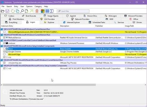 Kas yra „Windows“ autoruns ir kaip jį naudoti