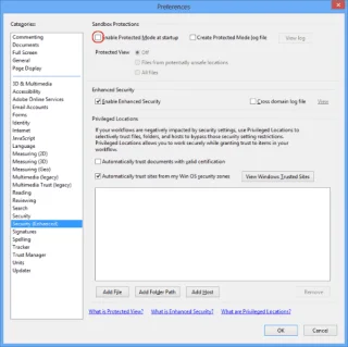 Acrobat Reader: Rregullo “Kishte një gabim në hapjen e këtij dokumenti. Ndalohet hyrja.