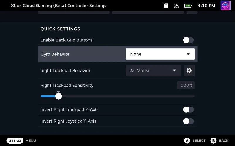 Steam Deck: Jak vypnout gyroskop