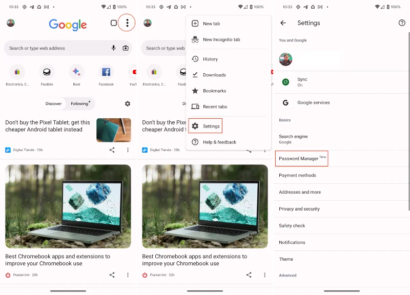 Как да добавите Chrome Password Manager към началния екран