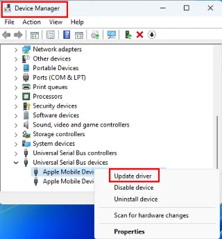 ITunes: Коригирайте iPhone или iPad, които не са открити в Windows 11