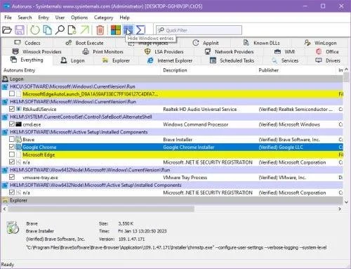 Kas yra „Windows“ autoruns ir kaip jį naudoti
