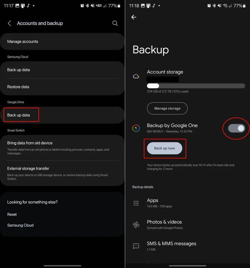 Jak resetovat Galaxy S23