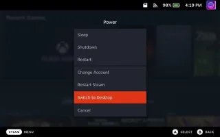 Steam Deck: Jak se dostat do režimu Desktop