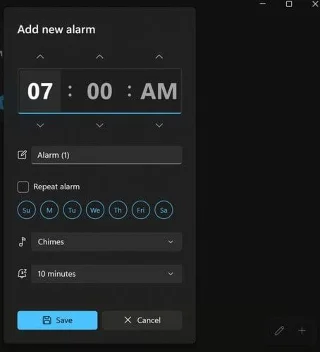 Як створити та стерти будильник у Windows 11