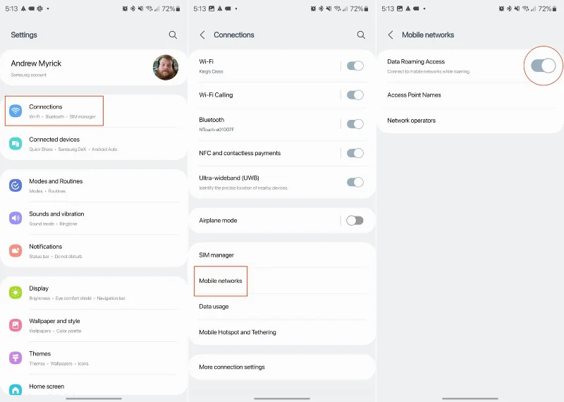 Jak povolit a zakázat roaming na Samsung Galaxy S23