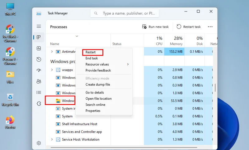 Az Explorer.exe: Osztály nem regisztrált hibája a Windows 11 rendszerben