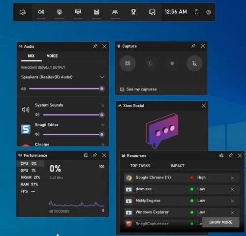 Kako spremeniti nastavitve snemanja igralne vrstice Xbox v računalniku z operacijskim sistemom Windows