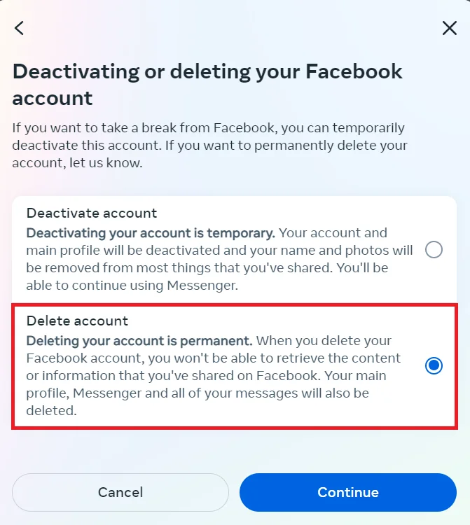 Какво се случва със съобщенията, когато изтриете за постоянно Facebook