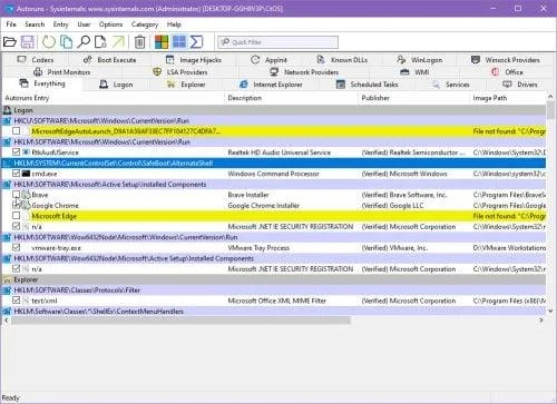 Kas yra „Windows“ autoruns ir kaip jį naudoti