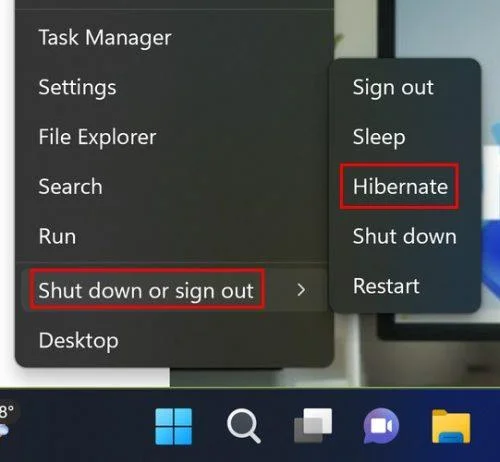 Windows 11: Como engadir/eliminar a opción de hibernación