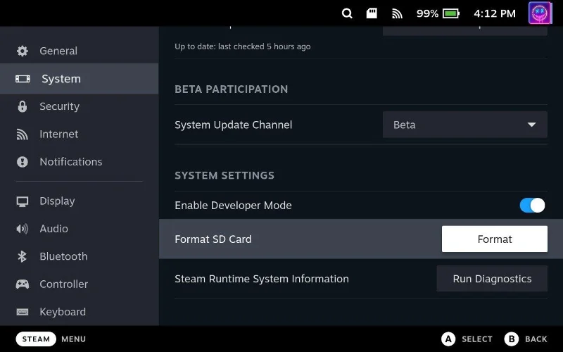 Steam Deck: Jak naformátovat SD kartu