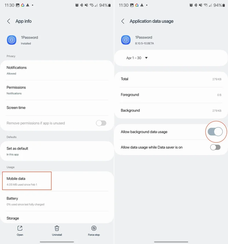 Galaxy S23: увімкніть або вимкніть фонові дані