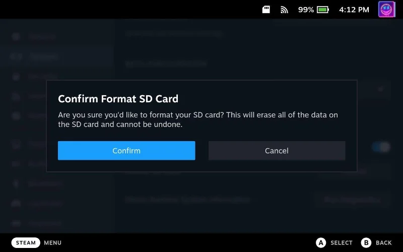 Steam Deck: Jak naformátovat SD kartu