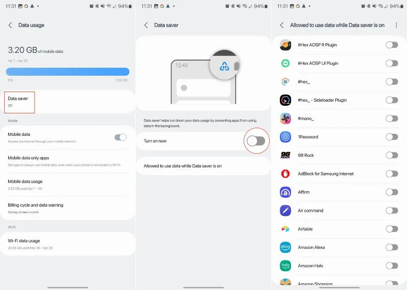 Galaxy S23: увімкніть або вимкніть фонові дані