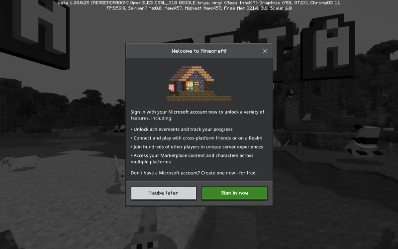 Jak hrát Minecraft na Chromeboocích