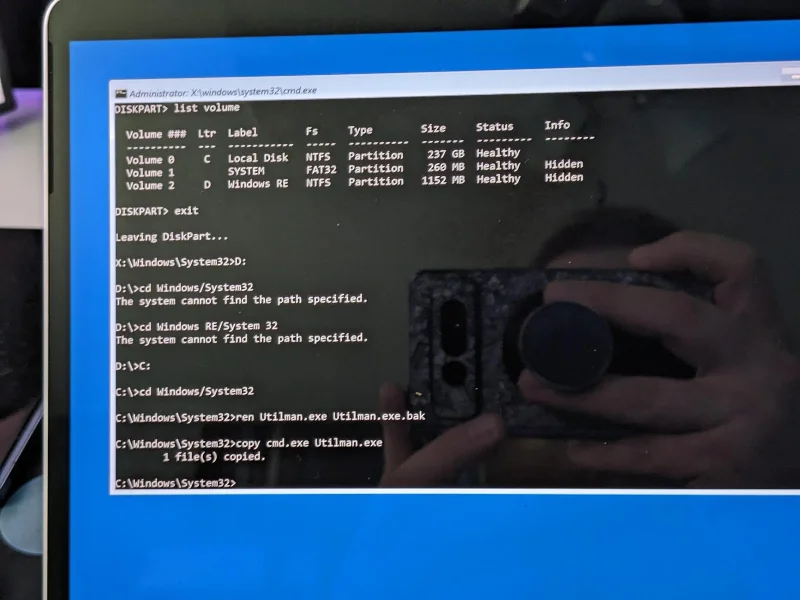 Як скинути пароль адміністратора Windows 11 за допомогою CMD