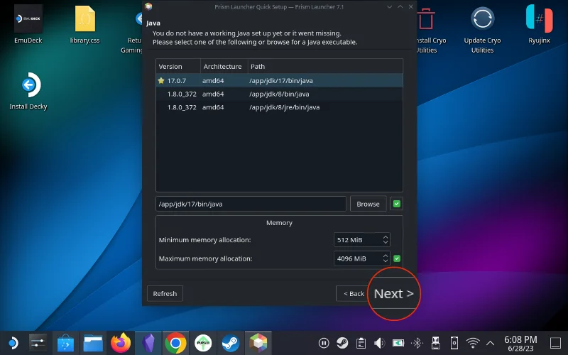 Jak hrát Minecraft na Steam Deck