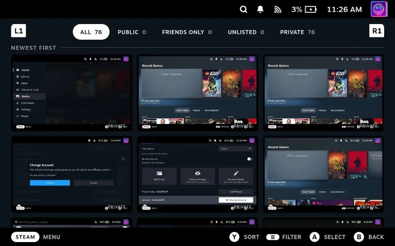 Jak pořídit snímek obrazovky na Steam Deck