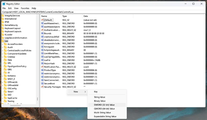 Windows 11: Ochrana místního bezpečnostního úřadu je vypnutá