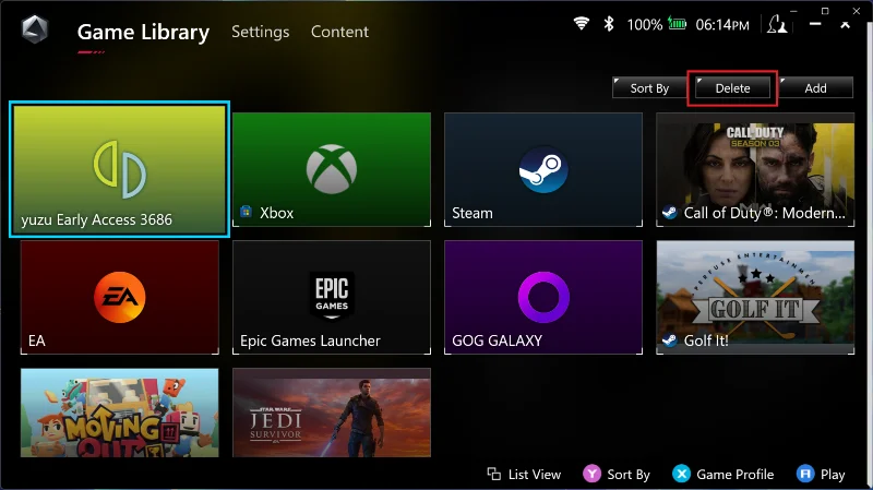 Jak odstranit hry a aplikace z ASUS ROG Ally