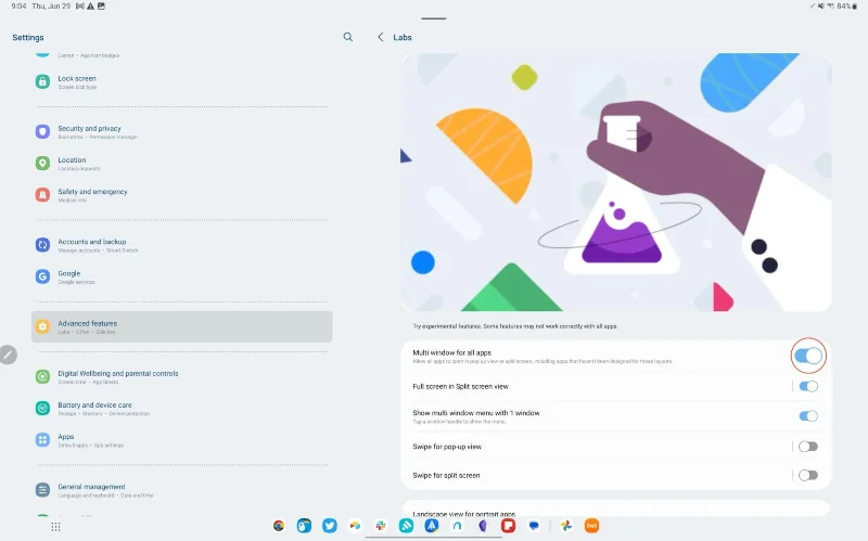 Jak používat více oken s Galaxy Tab S8