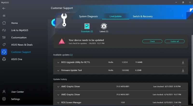 Jak aktualizovat BIOS na ASUS ROG Ally