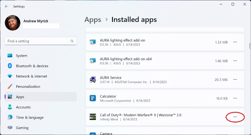 Jak odstranit hry a aplikace z ASUS ROG Ally