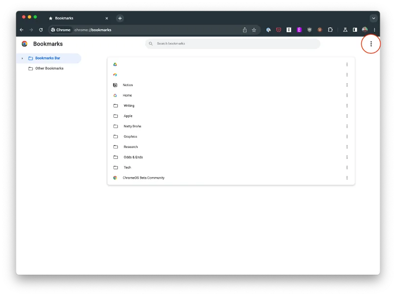 Kuidas eksportida Chrome'i järjehoidjaid