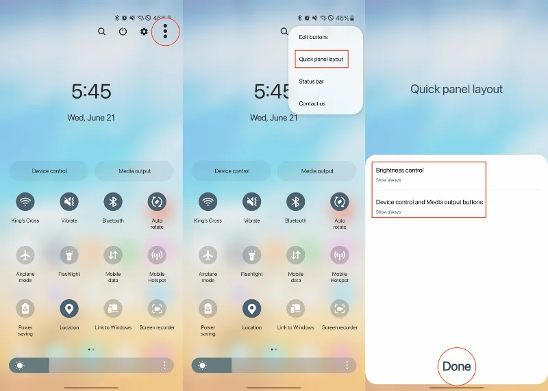 Jak přizpůsobit panel rychlého nastavení na Galaxy S23
