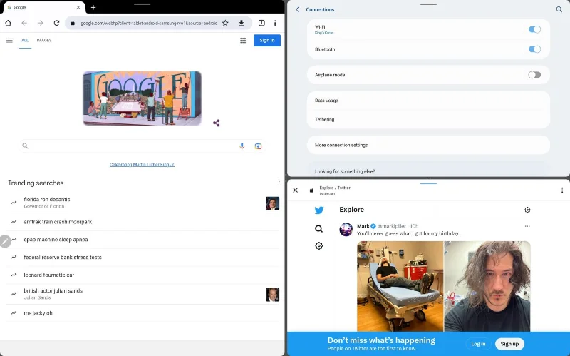 Jak používat více oken s Galaxy Tab S8