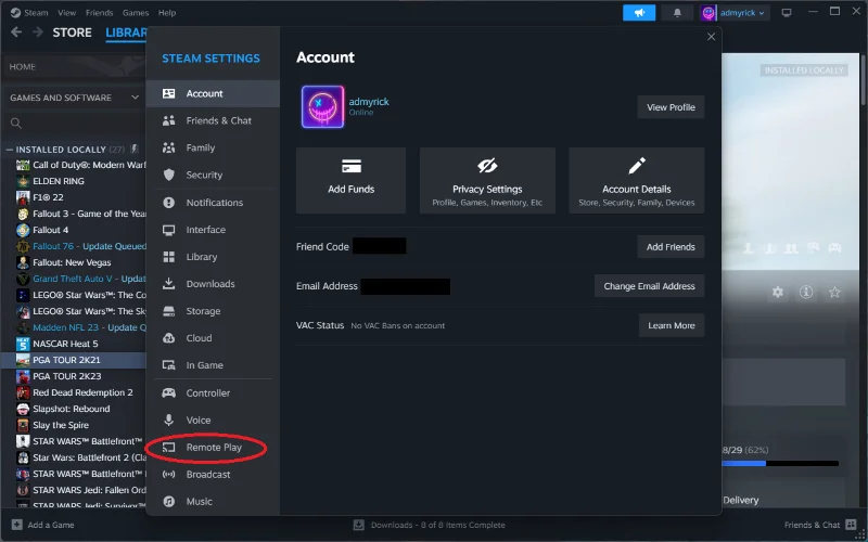 Steam Deck: Jak hrát na dálku z počítače