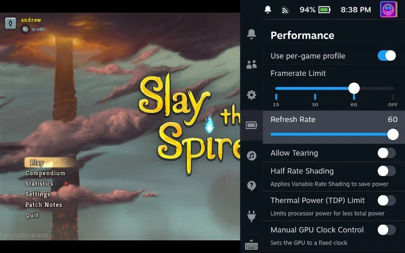 Grafikai beállítások módosítása a Steam Decken