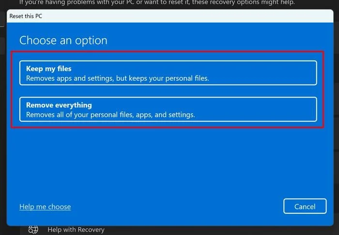 Como restablecer rapidamente o teu ordenador con Windows 11