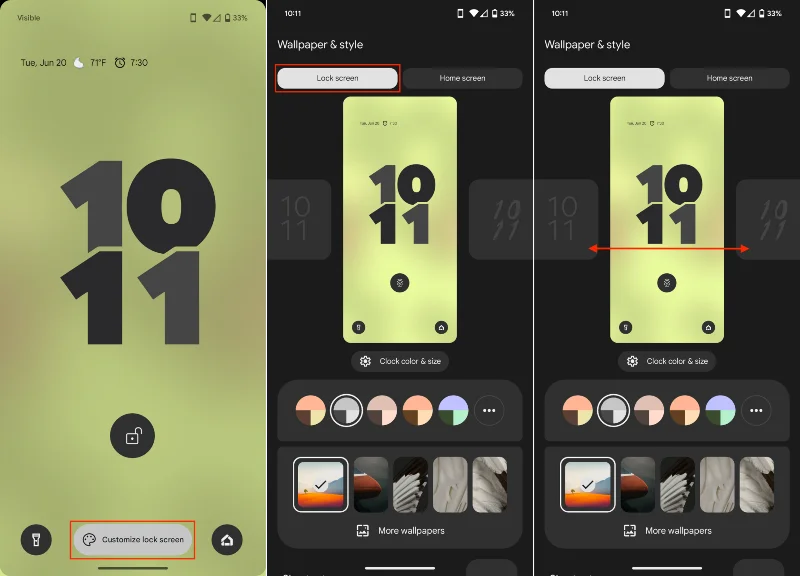 Jak přizpůsobit zamykací obrazovku v systému Android 14
