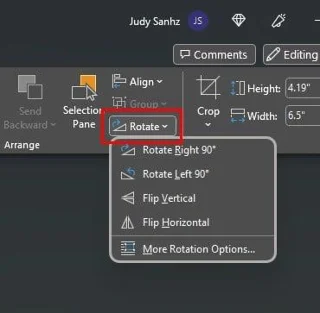 Hvernig á að snúa mynd á Microsoft Word