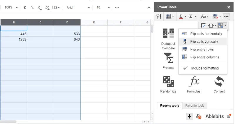 Kā apmainīt šūnas Google izklājlapās [Divas vai vairākas šūnas]
