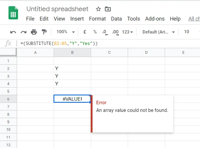 FIX: Arrayvärdet kunde inte hittas fel i Kalkylark