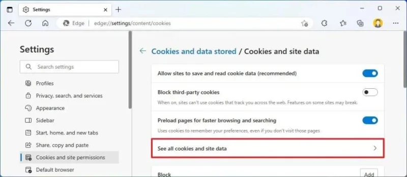 Kuinka poistaa evästeet sivustoongelmien korjaamiseksi Microsoft Edgessä