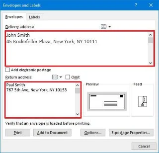 Як надрукувати конверт в Microsoft Word