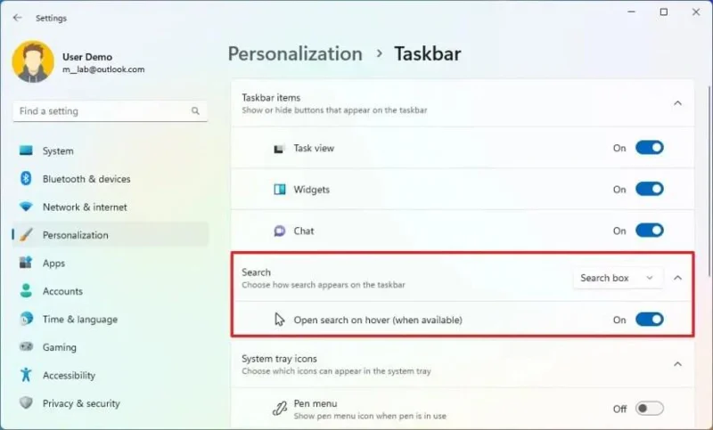 Як увімкнути нову опцію відкритого пошуку при наведенні в Windows 11