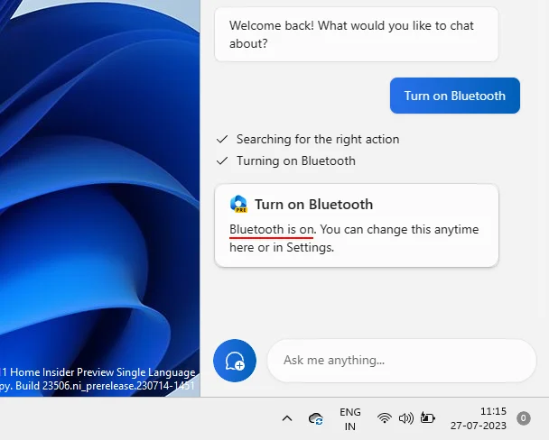Как да използвате Windows Copilot за включване на тъмен режим, DND, управление на Bluetooth устройства и други