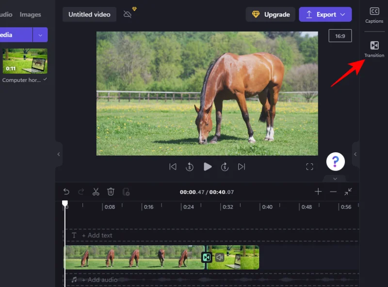 Jak přidat přechody v Clipchamp