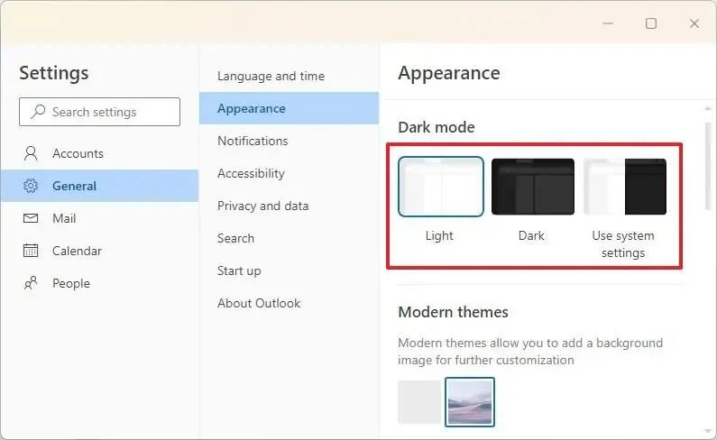 Як змінити нову тему програми Outlook у Windows 11