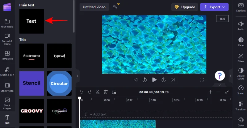 Přidání textu do Clipchamp: Průvodce krok za krokem