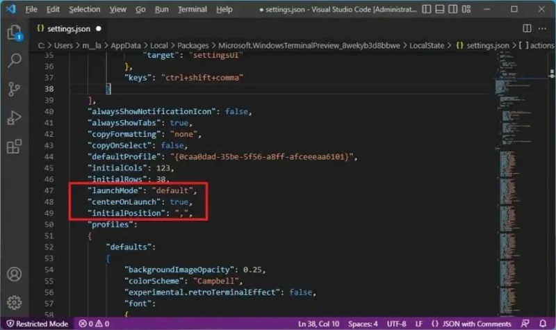 Як завжди відкривати Центр терміналів Windows на екрані